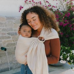 Wildbird Ring Sling Baby Carrier - Sparrow/ Gold Ring - 1.17 Pound: Linen Material, Facing-In Front Carrier