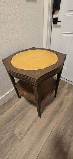 Antique Side Table With Wheels
