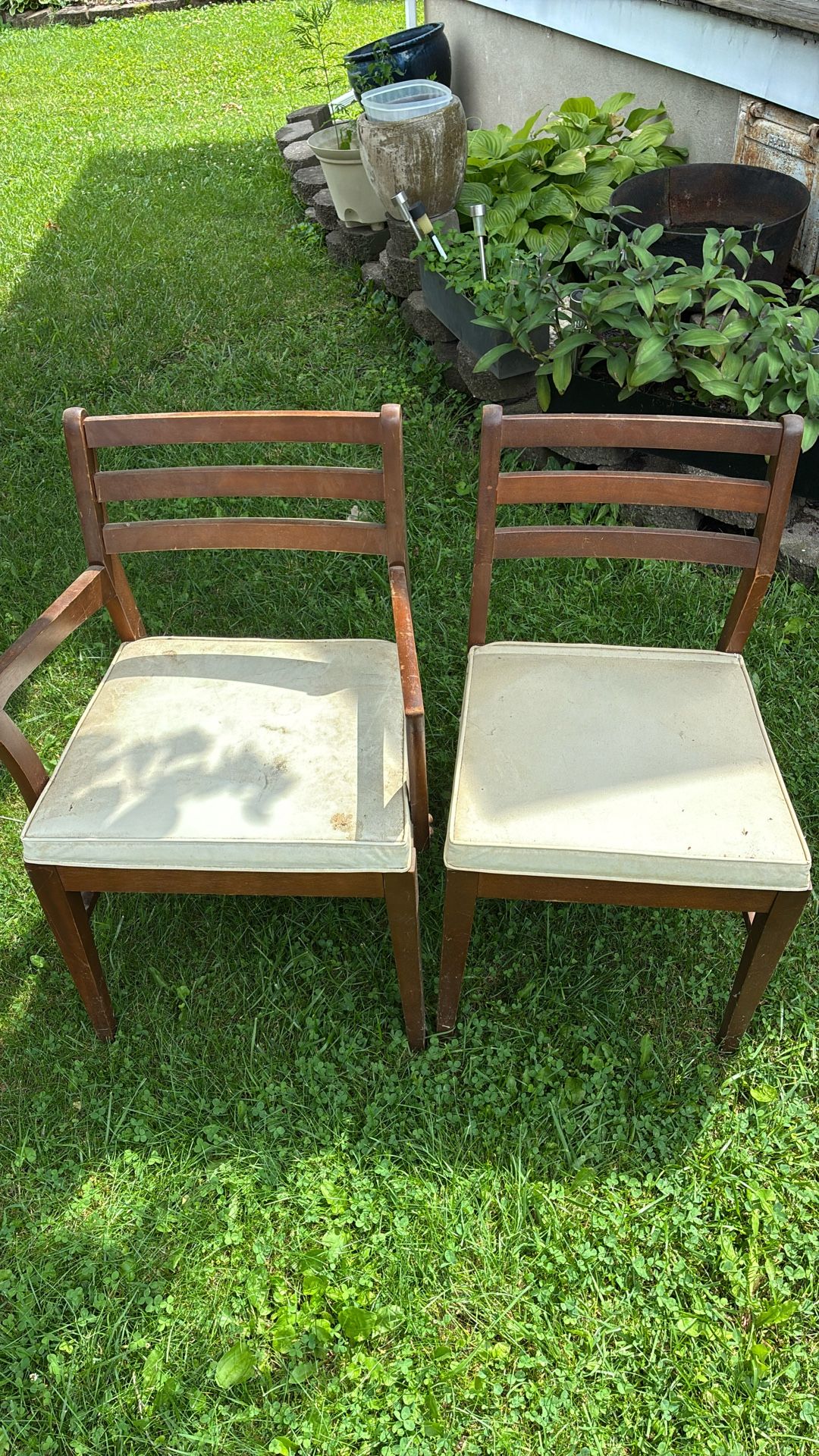 Two Wood Back Chairs