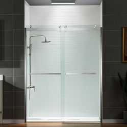 New Frameless Shower Doors -  Brush Nickel