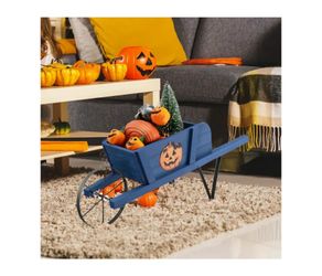 Wooden Wagon Planter with 9 Magnetic Accessories for Garden Yard
