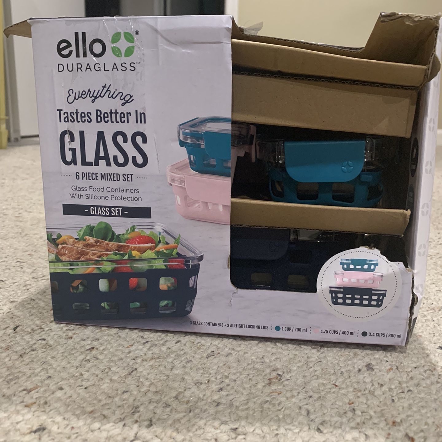 Ello Duraglass Glass Food Storage Mixed Set - Glass Food Storage
