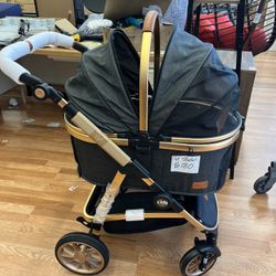 Kenyone Pet Stroller 3 in 1 for Medium Small Size Dogs Luxury Large Cat Stroller 