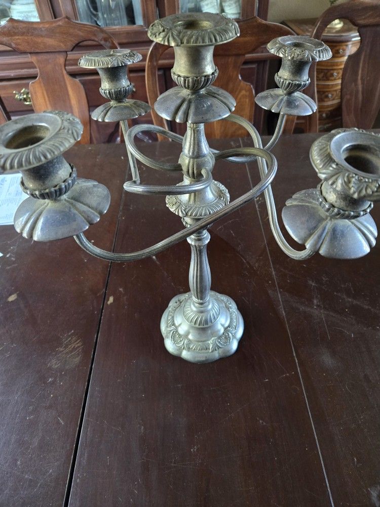 Antique Steeling  Silver Candleabra 