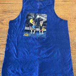 Men’s MTV Beavis & Butthead Blue Tank Top Shirt Size XL 