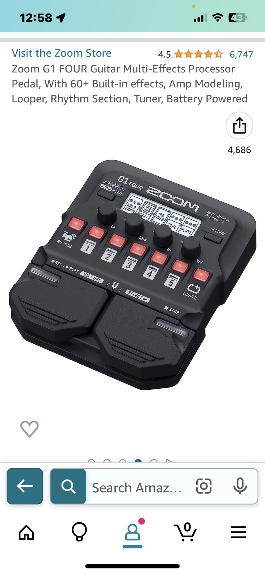 Zoom G1 Guitar Multi Effects Pedal