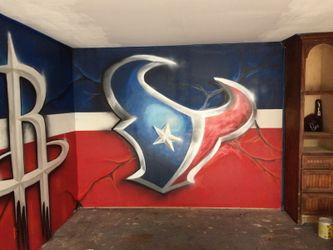 Custom painted Texans logo