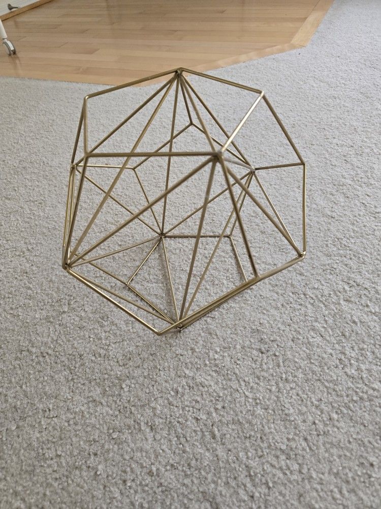 Gold Geometric Decorative Sphere