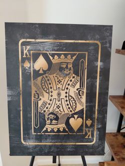 Gold King of Spades Canvas