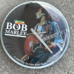 Bob Marley Wall Clock Glass Lens Very Nice Needs New Battery Great Condition