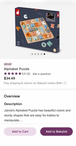 Wood alphabet puzzle