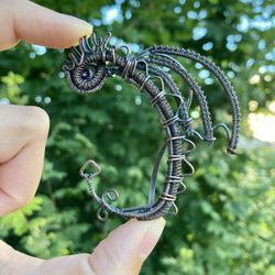 Copper Dragon Wire Wrap Ear Cuff