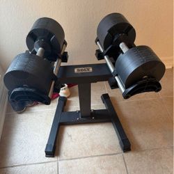 BOLT Adjustable Dumbbells 5–80 lbs w/ Stand