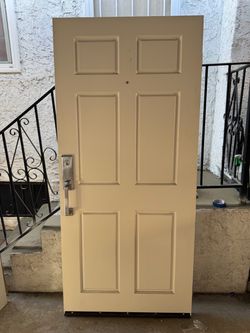 Solid wood 6 Panel exterior entry door 36”x78”
