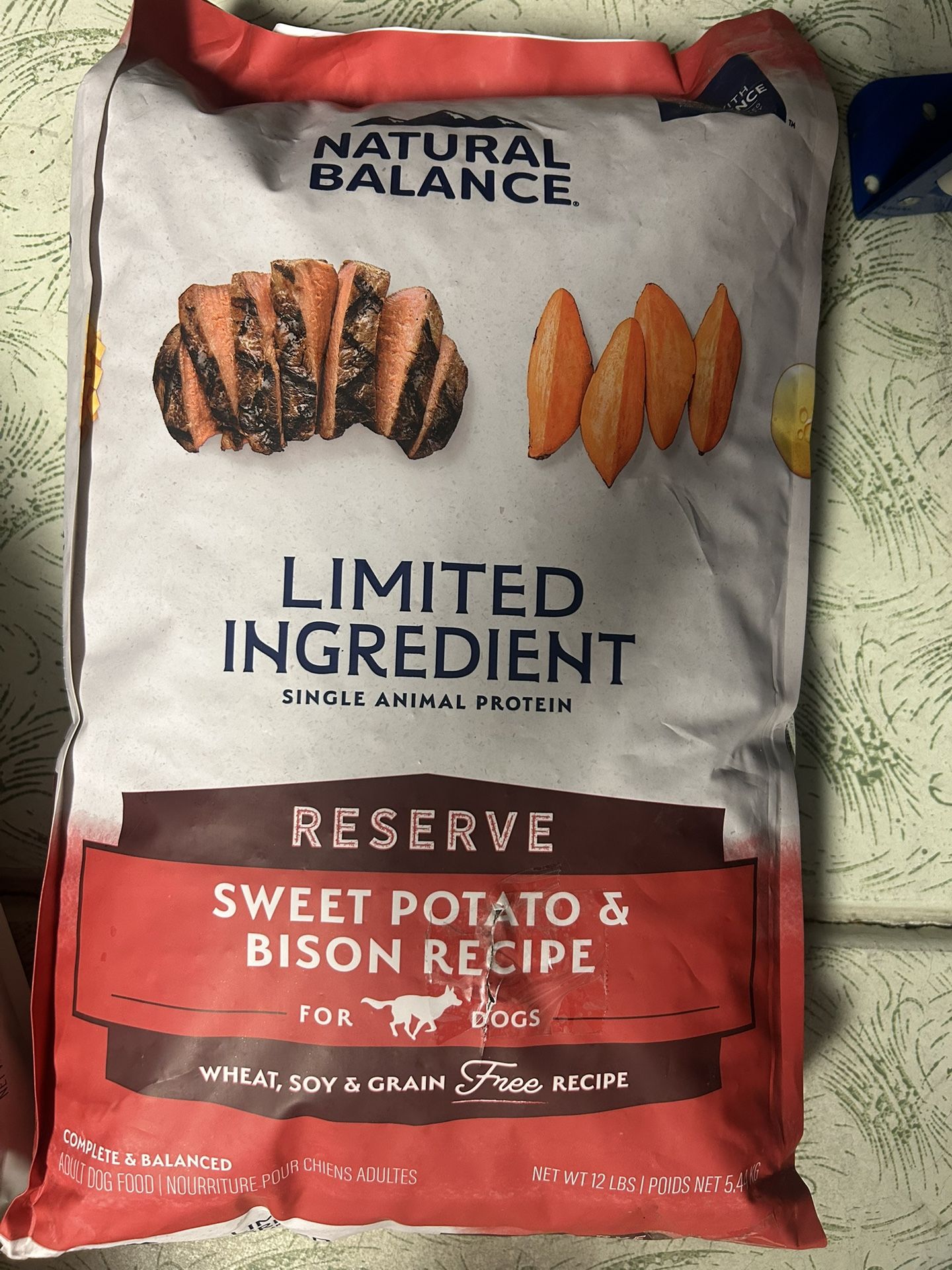 Dog Food Natural Balance / Sweet Potato &Bison Limited Ingredient Reserve Wheat, Soy & Grain Free 12 Lbs