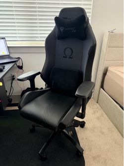 Black leather Secret labs gaming chair