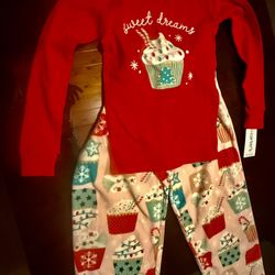 NEW Girls 8/8A Carter's Long Sleeve Pajama Top & Pajama Bottoms Set