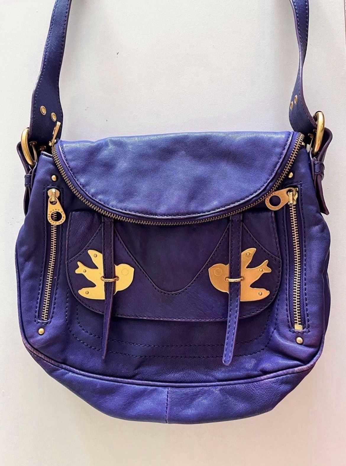 Great Price! Marc by Marc Jacobs Purple Leather Metal Natasha Bird Shoulder Bag (Pick up🛒 In Bellevue) *Check out my Other Posts 🎁