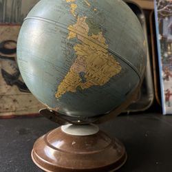 Vintage Metal World 8in Globe Replogle Chicago 1949