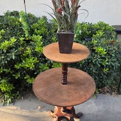 Vintage Two Tier Solid Wood Table