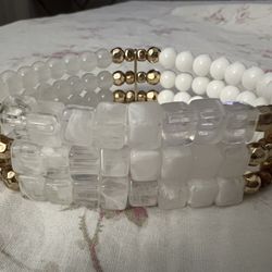 AVON Spring Fling Stretch Bracelet White-Promotes Inspiration & Creativity 