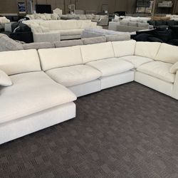 Cream White Feather Down Sectional 