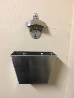 Stainless steel bottle opener and cap catcher