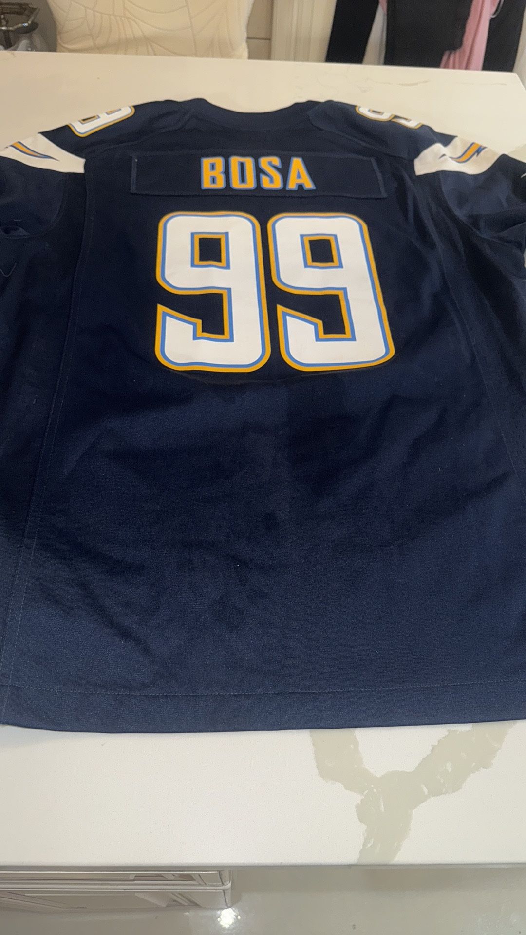Nike Navy and White Chargers Jersey