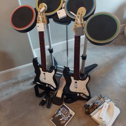 Rock Band bundle and Game System Rockband Guitar Hero
