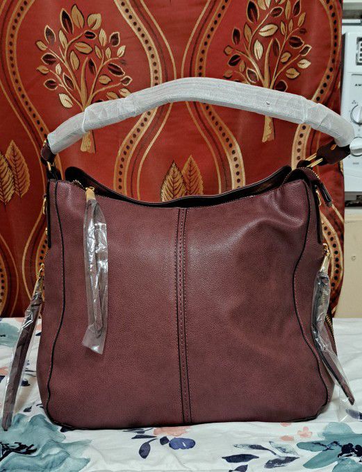 Realer Soft Brown Faux Leather Purse Women Handbag Large Bucket Hobo Crossbody  