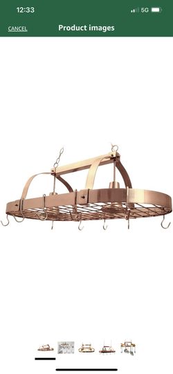 Copper Pot Rack With Lights