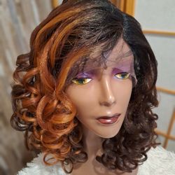 Human Hair Blend Lace Front Wig 