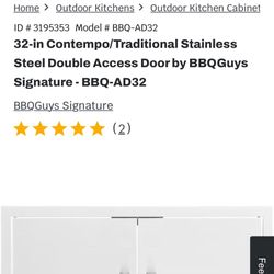 32-in BBQ Guys Traditional Stainless Steel Double Access Door