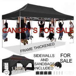 10x20 Pop Up Canopy with 6 Sidewalls and Windows, Ez Up Outdoor Instant Canopy Tent for Parties, Adjustable Waterproof Canopy 