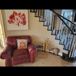 Red Vintage Leather Sofa