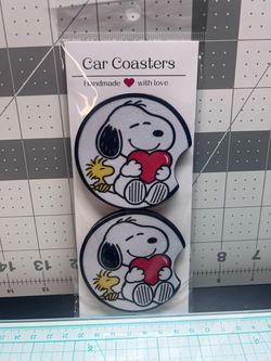 Snoopy Handmade Car Coasters Set of 2