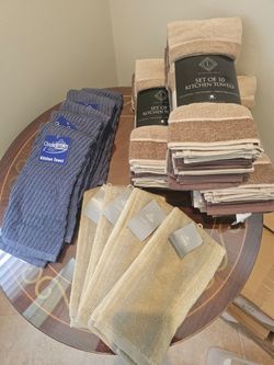 Lot of 39 NEW WITH TAGS Luxe Living, Classic Kitchen Essentials, and JCPenney Home Kitchen Towels