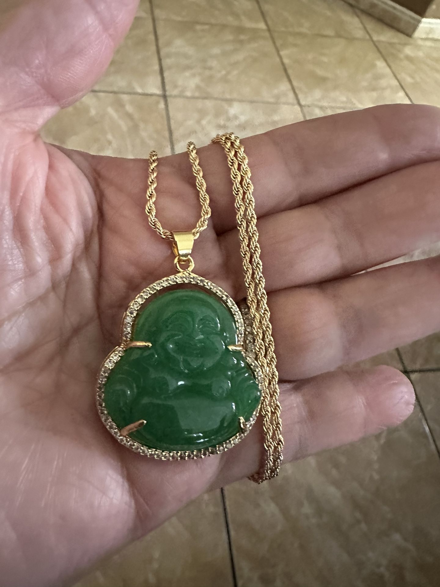 Gold Filled Rope Chain With Buddha Pendant