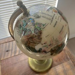 Very Cool Gemstone Globe With Abalone Shell.!!