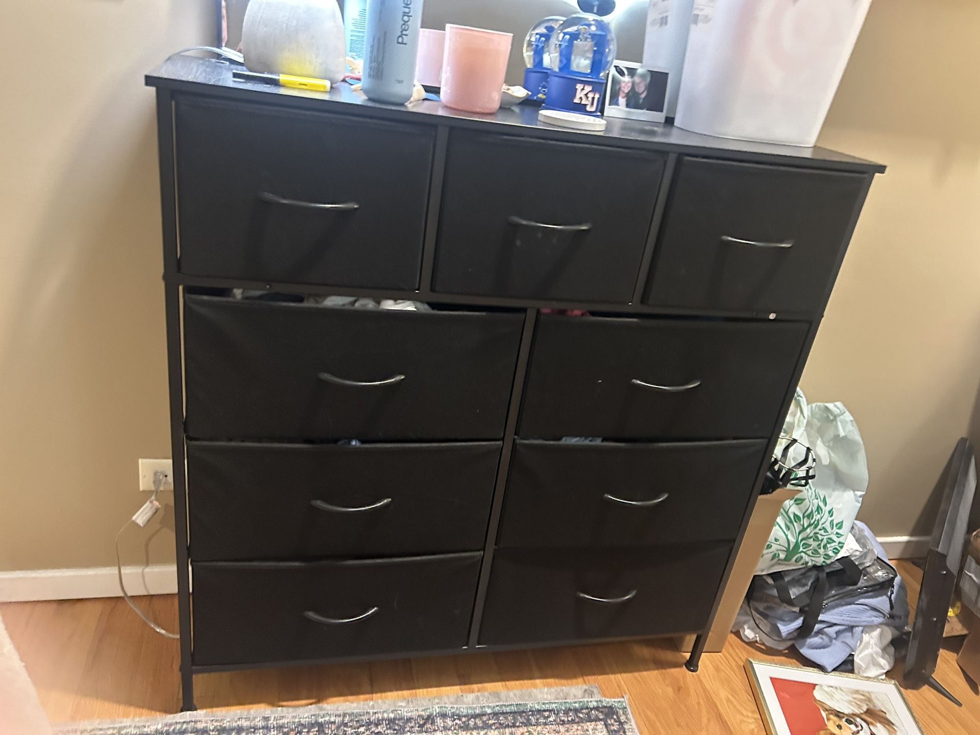 Black Fabric Drawer Dresser