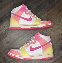 Size 6Y - Dunk High GS Bright Pink Yellow 