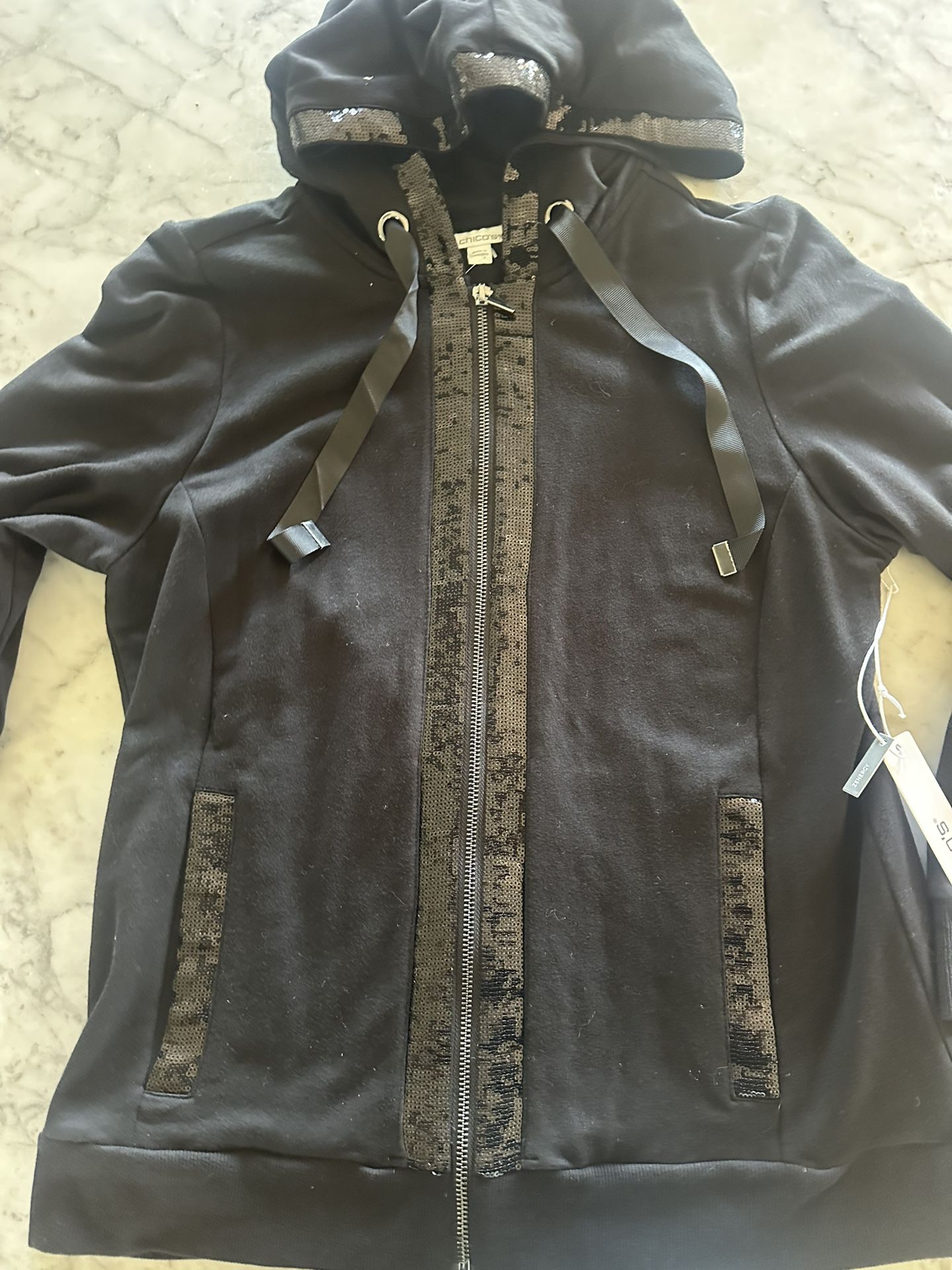 Chicos Black Jacket Hoodie