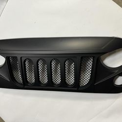 LA Zona Auto Parts 2018 to 2025 Jeep Wrangler JL Gladiator Black Grille  Blanco White 