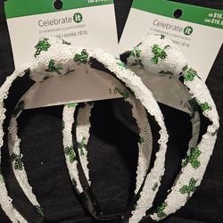 2 New. -St. Patrick's Day shamrock Headbands. 