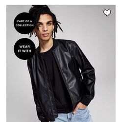 Faux Leather Bomber Jacket