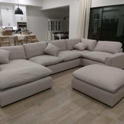 NEW Taupe Beige Cloud Feather Sectional