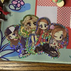 Ocean in Space - Avril Lavigne and Brittany Spears Glitter Chibi/Anime/Manga-Style Stickers