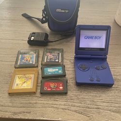 Cobalt Blue Nintendo Game Boy Advance SP handheld console, a classic collectible.