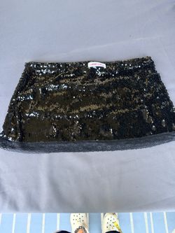 Hand Over Black Sequin Mini Skirt