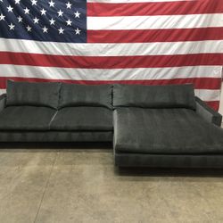Free Delivery - West Elm 2 Piece Velvet Sectional Couch